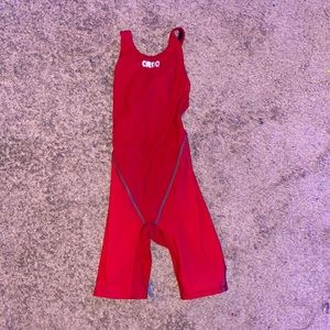 Red ARENA fast swim tec suit/ swimsuit/ racing suit